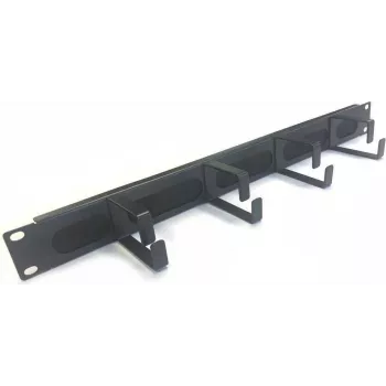 IT-BUDGET 19 palcový panel na vedenie káblov s kefou 1U so 4 kovovými klipmi na káble 44x70 mm čierny 90ITBKDFPMB1HES