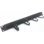IT-BUDGET 19 palcový panel na vedenie káblov s kefou 1U so 4 kovovými klipmi na káble 44x70 mm čierny 90ITBKDFPMB1HES
