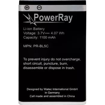 PowerRay batéria PR-BL5C pre Nokia E50, N70, N91, 6600, 1100 mAh, Bulk