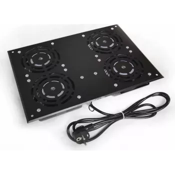 IT-BUDGET ventilátorová jednotka pre SRK stojanové skrine - 4 aktívne ventilátory - 640 m³/h prietok vzduchu - termostat - vypínač - čierna (90ITB19SRKFAN4S)