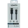 PowerRay USB-A na Lightning dátový/nabíjací kábel 0,2m textil čierny PR-DCUL020TBK