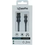 PowerRay USB na Lightning dátový kábel 0,2 m textilný sivý PR-DCUL020TGY