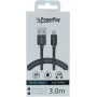 PowerRay USB na Lightning dátový a nabíjací kábel 3 m textilný sivý PR-DCUL300TGY