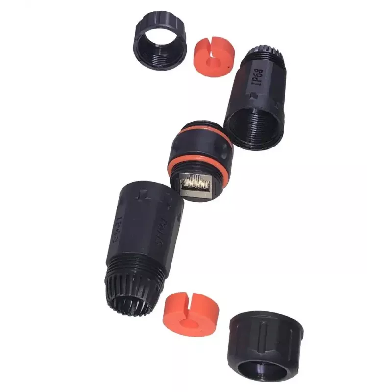 IT-BUDGET vodotesná RJ45 spojka IP68 Cat.6A pre vonkajšie a priemyselné použitie - 2 x RJ45 konektor samica - čierna (90ITBKK6AIP68)
