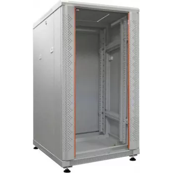 IT-BUDGET 19 palcový sieťový rozvádzač SRK - 18U - 600x1000 mm - sklo/oceľové dvere - Flatpack - svetlosivá 90ITB19SRK18610GGN