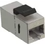 IT-BUDGET RJ45 modulová spojka Cat. 6A tienená, kompaktná, Snap-in, strieborná 90ITBMK6AS