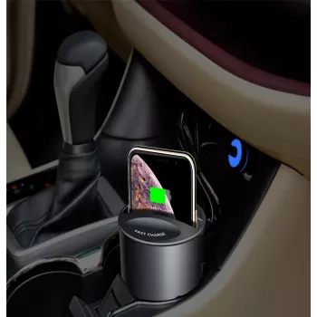 CYOO Cup Wireless Charger 15W Qi auto nabíjacia stanica čierna CY122326