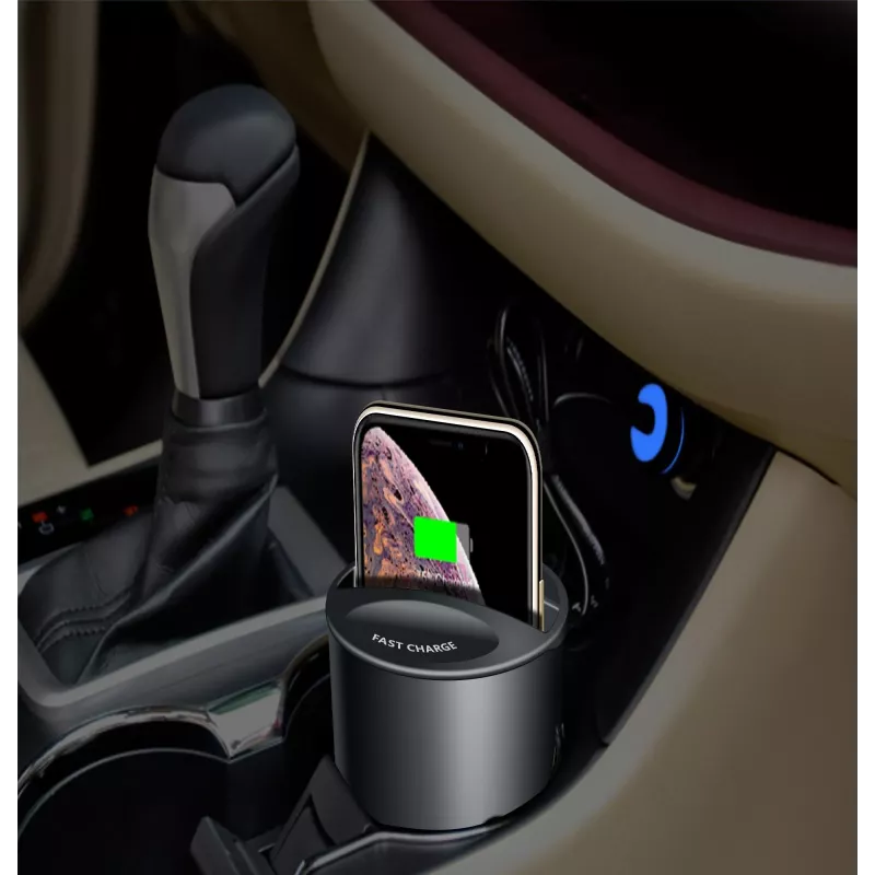 CYOO Cup Wireless Charger 15W Qi auto nabíjacia stanica čierna CY122326