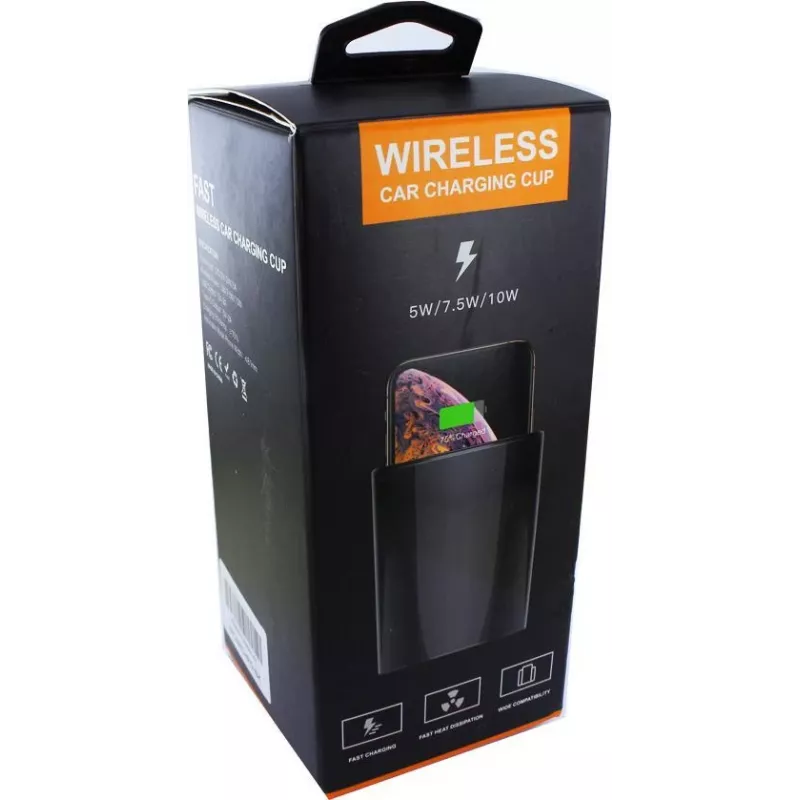 CYOO Cup Wireless Charger 15W Qi auto nabíjacia stanica čierna CY122326