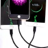 CYOO 3-in-1 USB nabíjací a dátový kábel – Micro USB, USB-C, Lightning – čierna