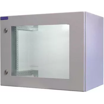 RESISTER 19 palcový sieťový rozvádzač PRO – IP66 outdoor & priemyselný – dvere s priehľadným oknom – 9U – 600x400 mm – svetlosivá (90RR19WV94GG)