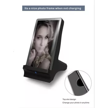 CYOO 2-in-1 fotorámik a Qi bezdrôtová nabíjačka – biela