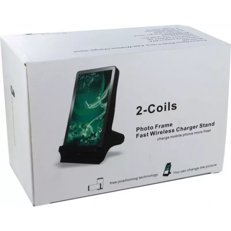 CYOO 2-in-1 fotorámik a Qi bezdrôtová nabíjačka – biela
