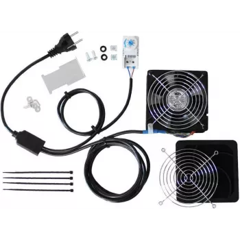IT-BUDGET Sada ventilátorov do IT skrine s termostatom, 160 m³/h, 230 V, predinštalované, 1 ventilátor 90ITBTKD180603KTHS128
