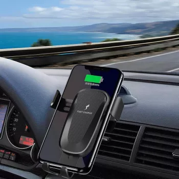 CYOO CY120792 Qi 15W bezdrôtový držiak do auta s nabíjacou funkciou, automatickým upnutím a 360° otáčaním