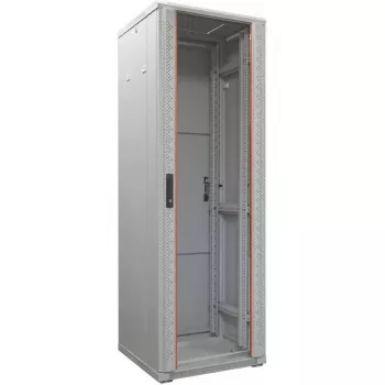 IT-BUDGET 19 palcový sieťový rozvádzač SRK – 42U – 600x600 mm – sklenené/ocelené dvere – Flatpack – svetlosivá 90ITB19SRK4266GGN