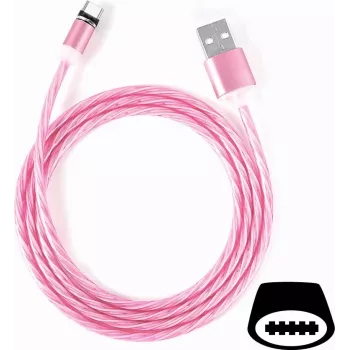 CYOO Flow Light USB-C kábel 1m ružový s žiarivým LED-Flow efektom CY120984