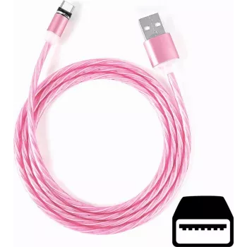 CYOO Flow Light Micro-USB nabíjací kábel 1m ružový s efektom tečúceho svetla CY121350