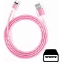 CYOO Flow Light Micro-USB nabíjací kábel 1m ružový s efektom tečúceho svetla CY121350
