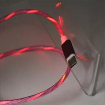 CYOO Flow Light Micro-USB nabíjací kábel 1m ružový s efektom tečúceho svetla CY121350