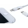 CYOO 2-in-1 Lightning nabíjací a audio adaptérový kábel - biela