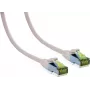 IT-BUDGET Premium patch kábel Cat.6A s Cat.7 surovým káblom, 600 MHz, bezhalogénový, PoE+, 10Gbit, biely, 1m 90ITB6A7PK1W