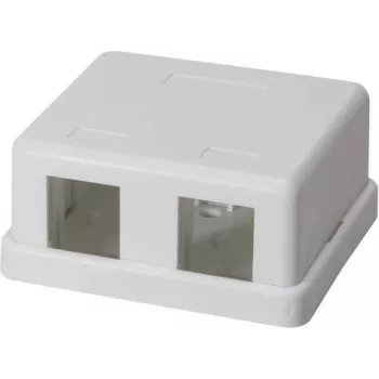 IT-BUDGET nástenná dátová zásuvka pre 2 x RJ45 Keystone moduly - biela 90ITBAKPG2P