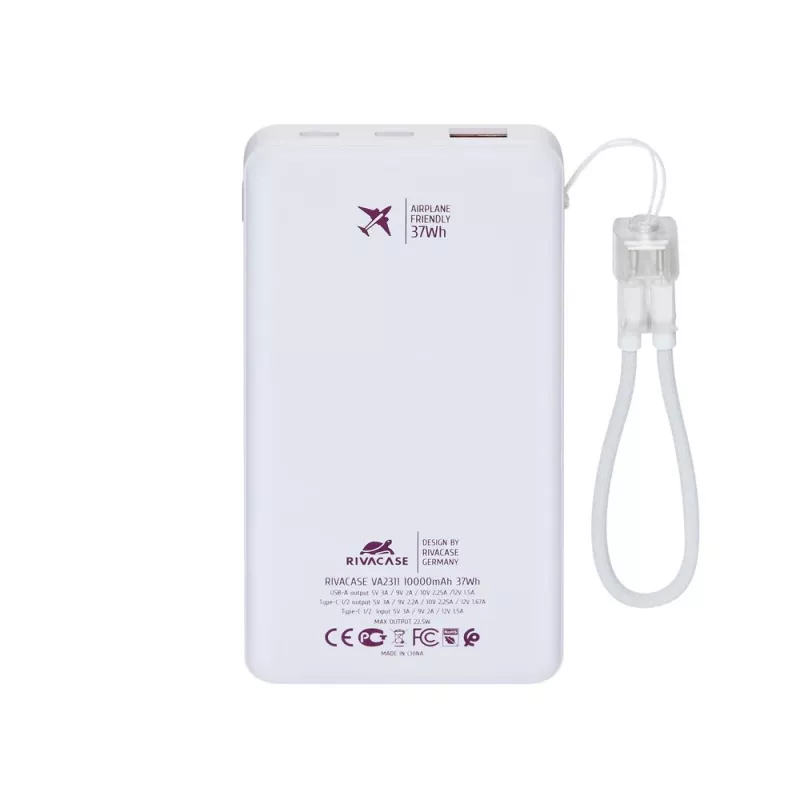 Rivacase VA2311 10000 mAh 22,5 W powerbanka biela