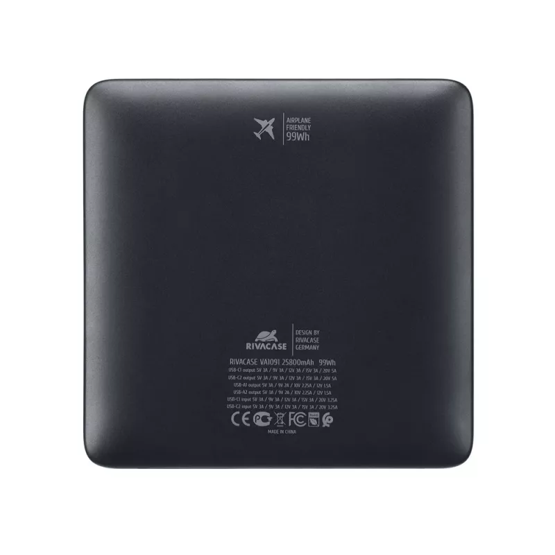 Rivacase VA1091 powerbanka 25800 mAh 100W čierna