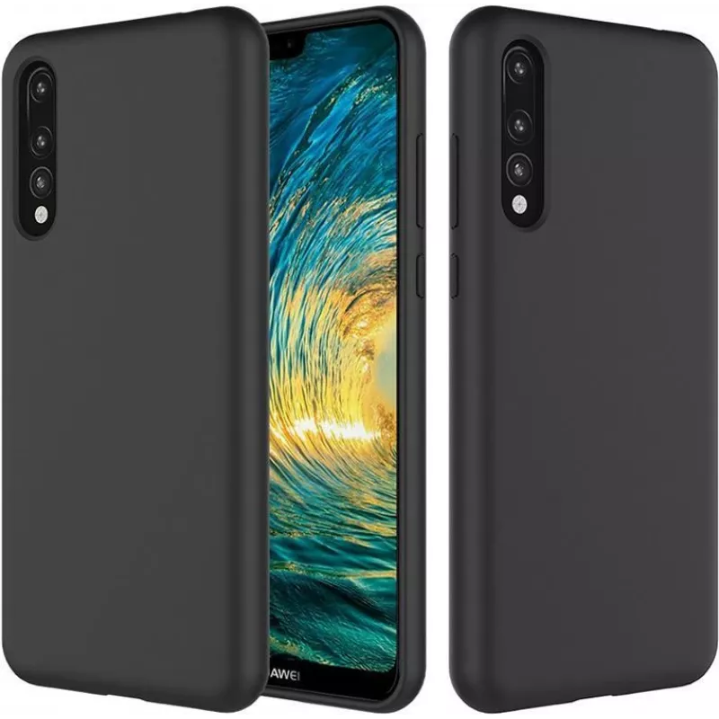 CYOO Premium tekuté silikónové puzdro pre Huawei P20 Pro – čierne