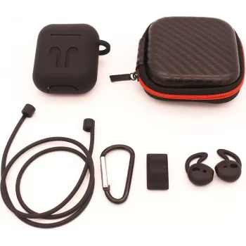 CYOO 6in1 silikónové puzdro s príslušenstvom - čierna - puzdro na Apple AirPods (CY120795)