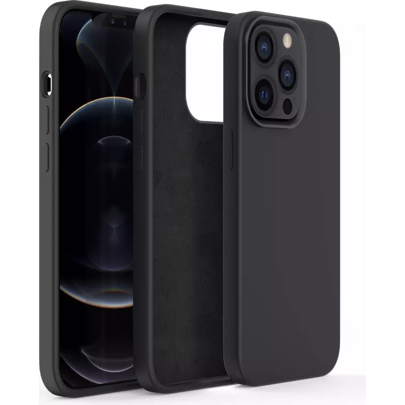 CYOO Premium puzdro z tekutého silikónu pre Apple iPhone 14 Plus – čierna CY122779