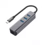 EXSYS EX-1133-N-3 USB 3.2 Gen 1 hub s 3x USB-A konektormi a Gigabit Ethernet (USB-C)