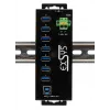 EXSYS USB 3.2 Gen1 7-portový priemyselný hub so sadou pre DIN lištu a 15kV ESD ochranou (EX-1187HMVS-2)