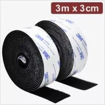 Quadrios 24CA321 Samolepiaci suchý zips 3 m x 3 cm čierny