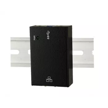 EXSYS EX-1321-WT USB 3.2 Gen1 na Gigabit Ethernet adaptér so sadou pre DIN lištu, kovové puzdro