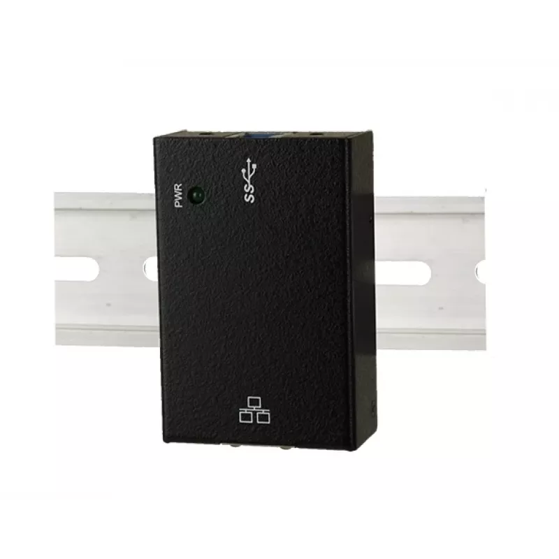 EXSYS EX-1321-WT USB 3.2 Gen1 na Gigabit Ethernet adaptér so sadou pre DIN lištu, kovové puzdro