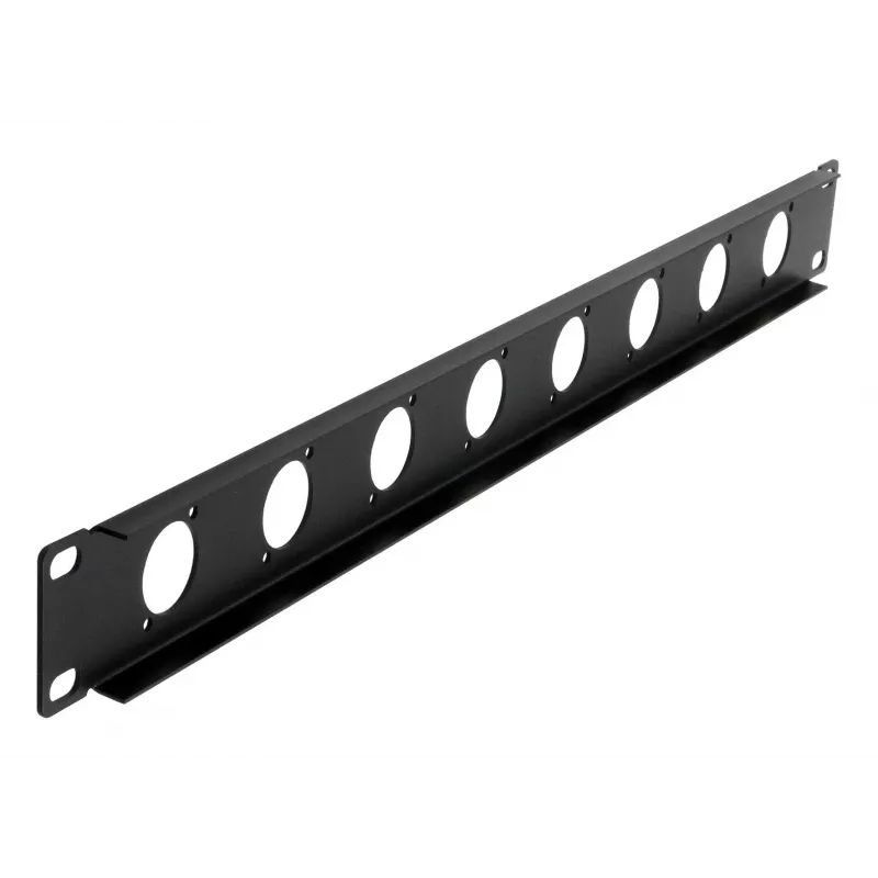 EXSYS 19 inch 1U rackový panel s 8 výrezmi typu D (XLR), čierny EX-49297