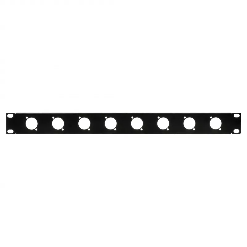 EXSYS 19 inch 1U rackový panel s 8 výrezmi typu D (XLR), čierny EX-49297