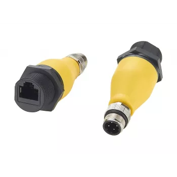 EXSYS EX-49524 priemyselný M12 D-kód 4-pin konektor samec na RJ45 konektor samica adaptér, IP67, Fast Ethernet