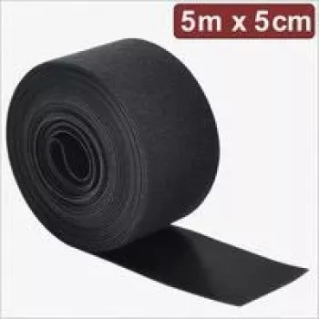 Quadrios 24CA310 suchý zips, 5 m x 5 cm, čierny, opakovane použiteľné káblové viazače na zväzovanie a manažment káblov