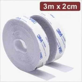 Quadrios 24CA323 samolepiaci suchý zips, 3 m x 20 mm, biely