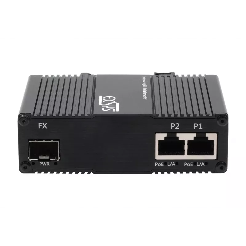 EXSYS EX-60344 2-port PoE++ media converter 90W, SFP, -40°C až +80°C