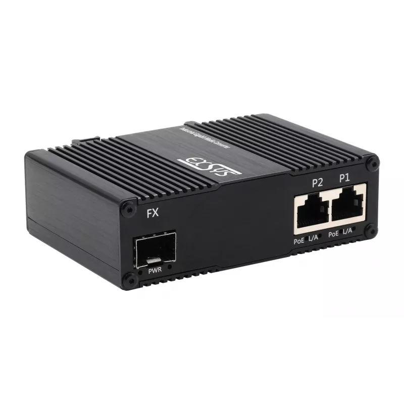 EXSYS EX-60344 2-port PoE++ media converter 90W, SFP, -40°C až +80°C