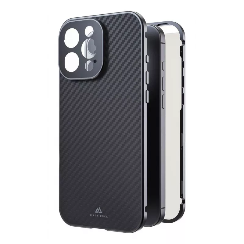 Black Rock Cover 360° Glass pre Apple iPhone 16 Pro Max, pravý karbón (00228101)