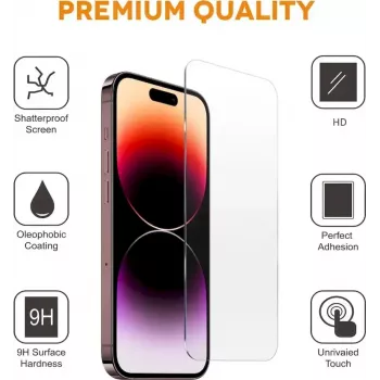 CYOO Pro ochranná fólia displeja pre Apple iPhone 15 Plus - tvrdené sklo, tvrdosť 9H, 2,5D zaoblené hrany, plnoplošné lepidlo, inštalácia bez bublín CY123297