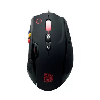 Thermaltake Tt eSPORTS VOLOS laserová herná myš, 8200 DPI, 14 tlačidiel, káblová, čierna