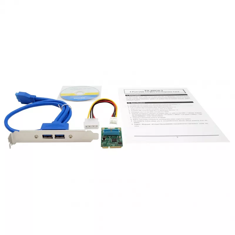 EXSYS EX-48010-3 Mini PCIe USB 3.2 Gen 1 karta s 2 portami (NEC)