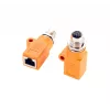 EXSYS EX-49501 priemyselný M12 A-kódovaný 8-pinový konektor samica na RJ45 konektor samica adaptér, Gigabit Ethernet, IP67
