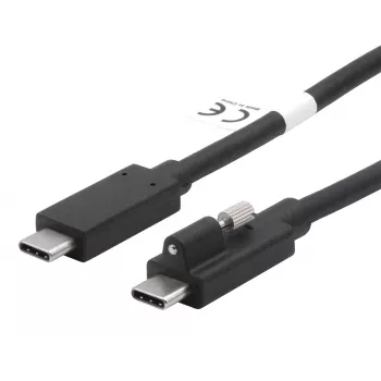 EXSYS EX-K1595V-2.0 USB-C na USB-C kábel, 2m, čierny, skrutkovací konektor